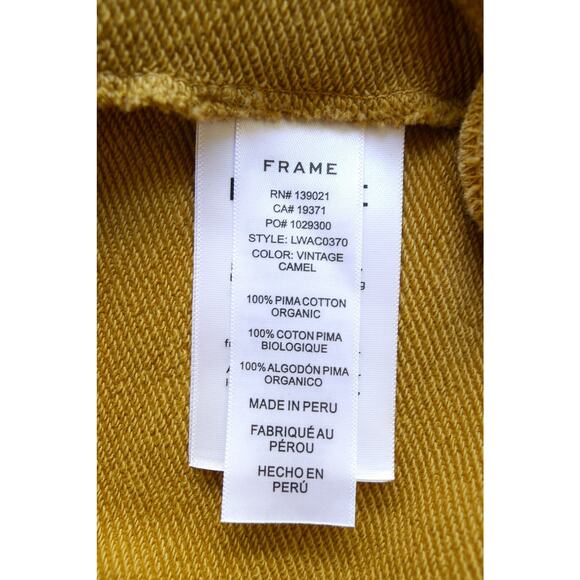 FRAME Organic Pima Cotton Funnel Neck Sweatshirt Top Camel Shopbop NWT XS $178 - Picture 8 of 12